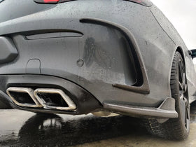 Carbon Fiber Rear Bumper Canards For C Class Coupe / Sedan - 0