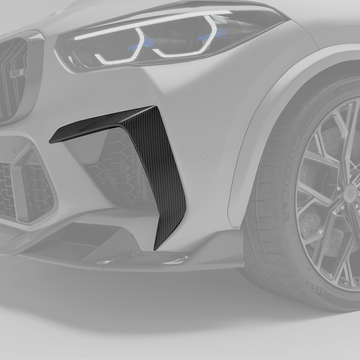 BMW X5M F95 PRE LCI Carbon Fiber Front Bumper Canards - 0