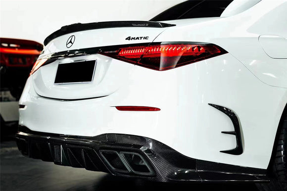 2021-UP Mercedes Benz S Class W223 4Matic Sedan MSY Style Rear Lip with LED Light And Exhaust tips