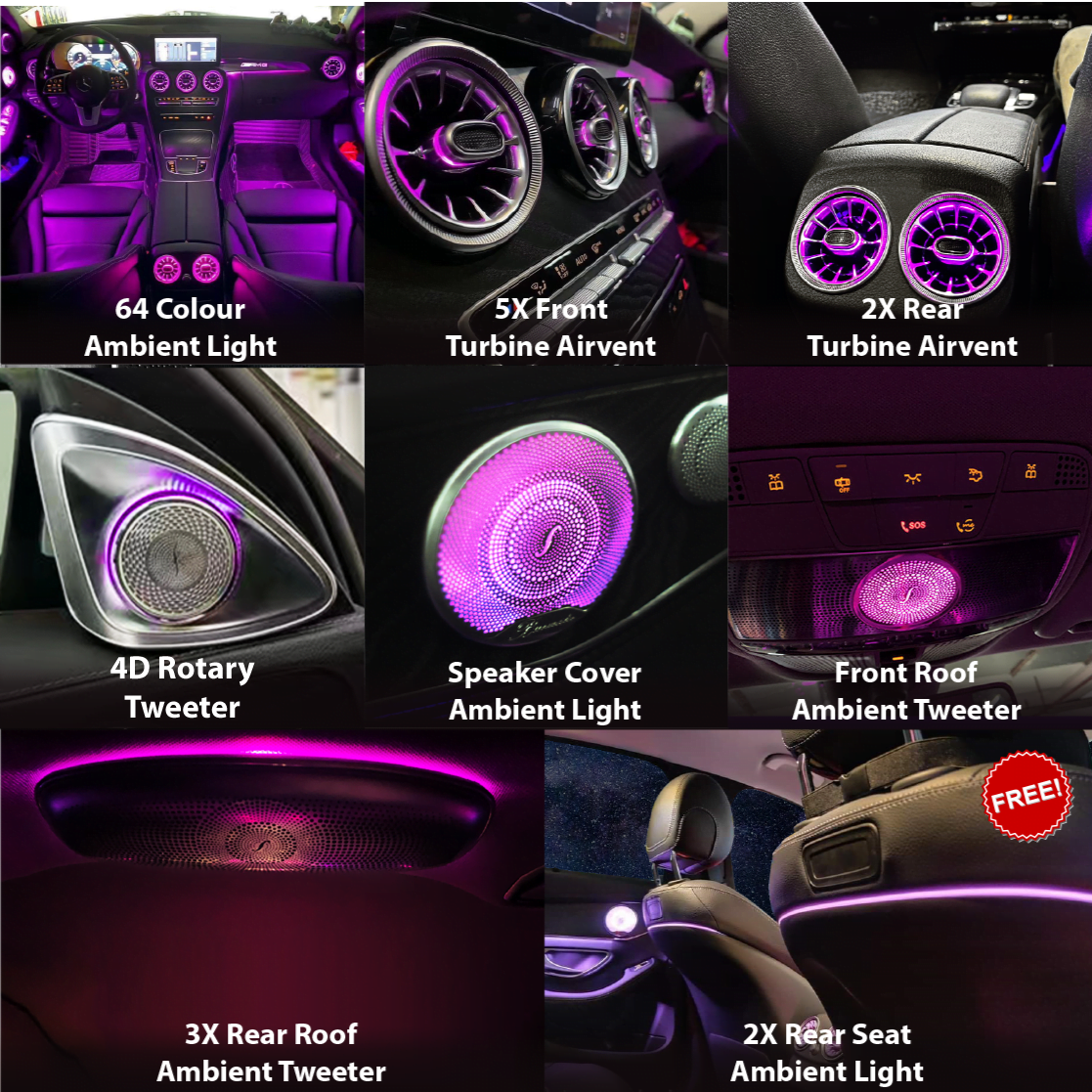 Ambient Light Kit (W205) Mercedes C-Class