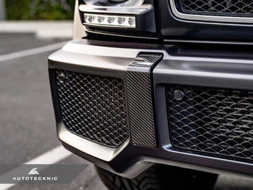 AutoTecknic Carbon Fiber Front Bumper Bull Bar Cover - Mercedes-Benz W463 G-Class - 0