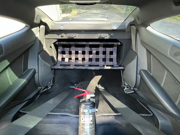 Rear seat delete fullkit V2 - Double strut bar, net and carpet for Mercedes Benz C63 AMG W204