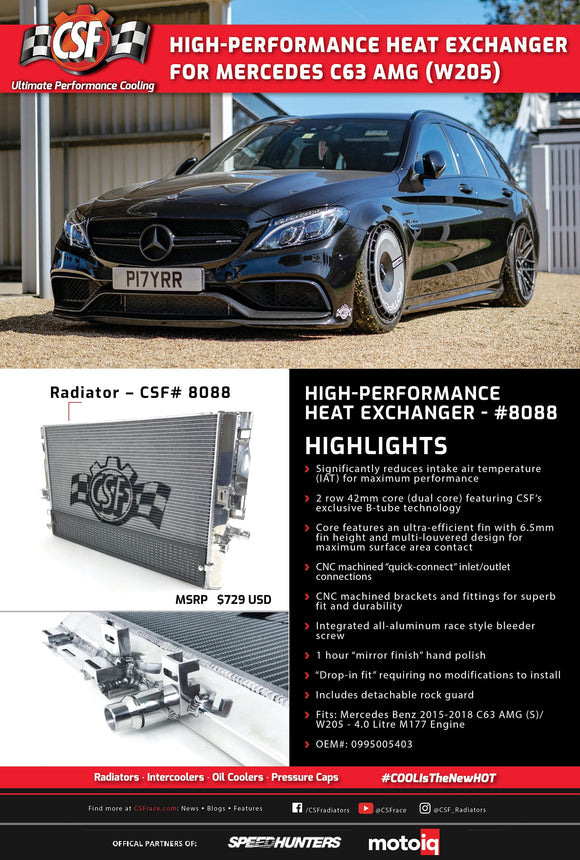 CSF Mercedes AMG GT/R/C / W205 C63 / W213 E63 / GLC63 Heat Exchanger w/ Rock Guard - product image 11