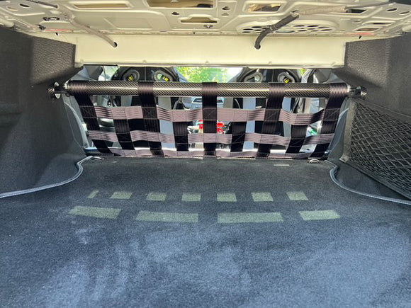Rear seat delete fullkit V2 - Double strut bar, net and carpet for Mercedes Benz C63 AMG W204