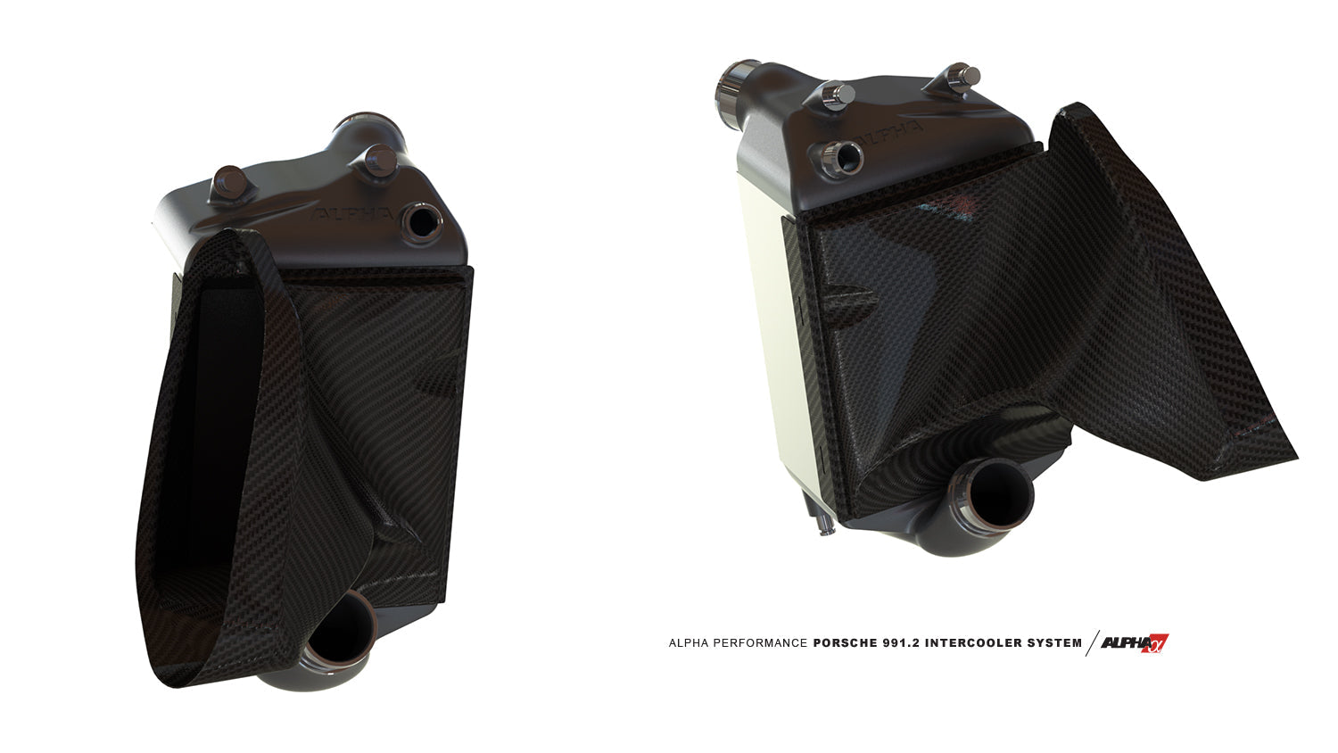 AMS Performance - ALPHA Porsche 991.2 Carrera Intercooler Kit With Carbon Fiber Shrouds