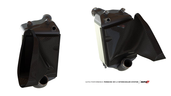 AMS Performance - ALPHA Porsche 991.2 Carrera Intercooler Kit With Carbon Fiber Shrouds