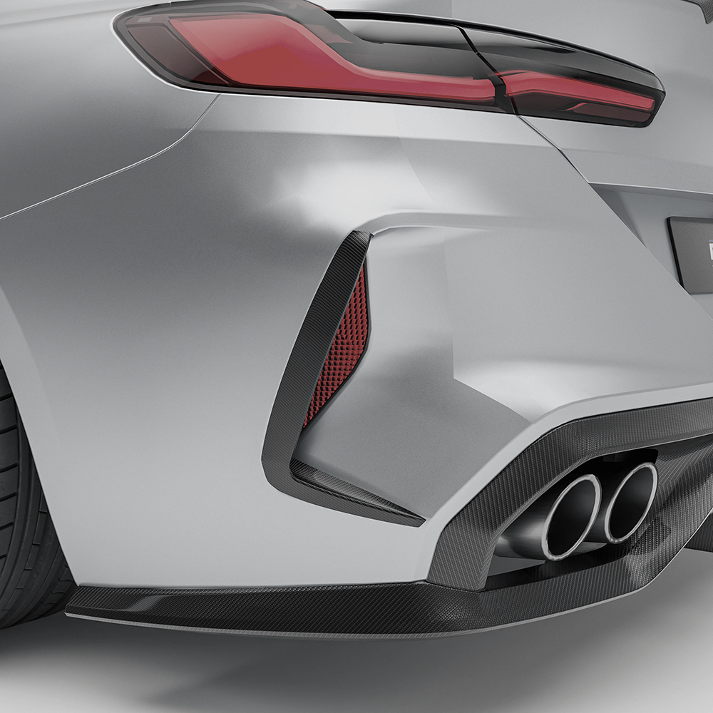 BMW M8 F91 F92 F93 Carbon Fiber Rear Bumper Canards | Zefer Performance