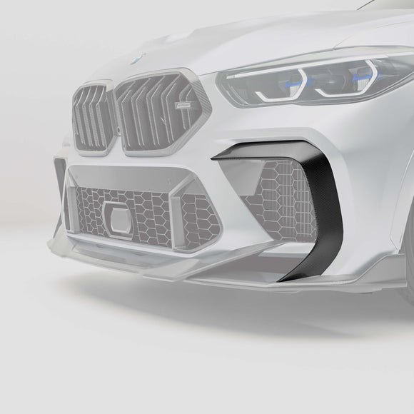BMW X6M F96 PRE LCI Carbon Fiber Front Bumper Canards