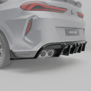 BMW X6M F96 PRE LCI Carbon Fiber Rear Bumper Splitter - 0