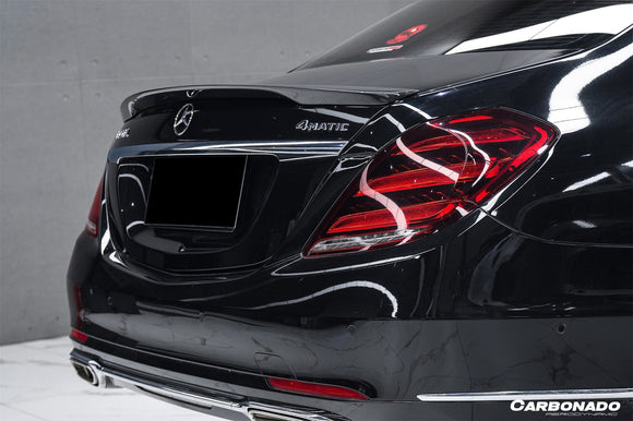 Carbonado 2014-2020 Mercedes Benz S Class W222 Sedan S63 S65 AMG RT Style Carbon Fiber Trunk Spoiler