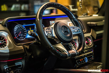 2019-2023 Mercedes Benz W464 G550 G63 AMG G-Class Dry Carbon Fiber Screen Surround Panel Replacement - 0