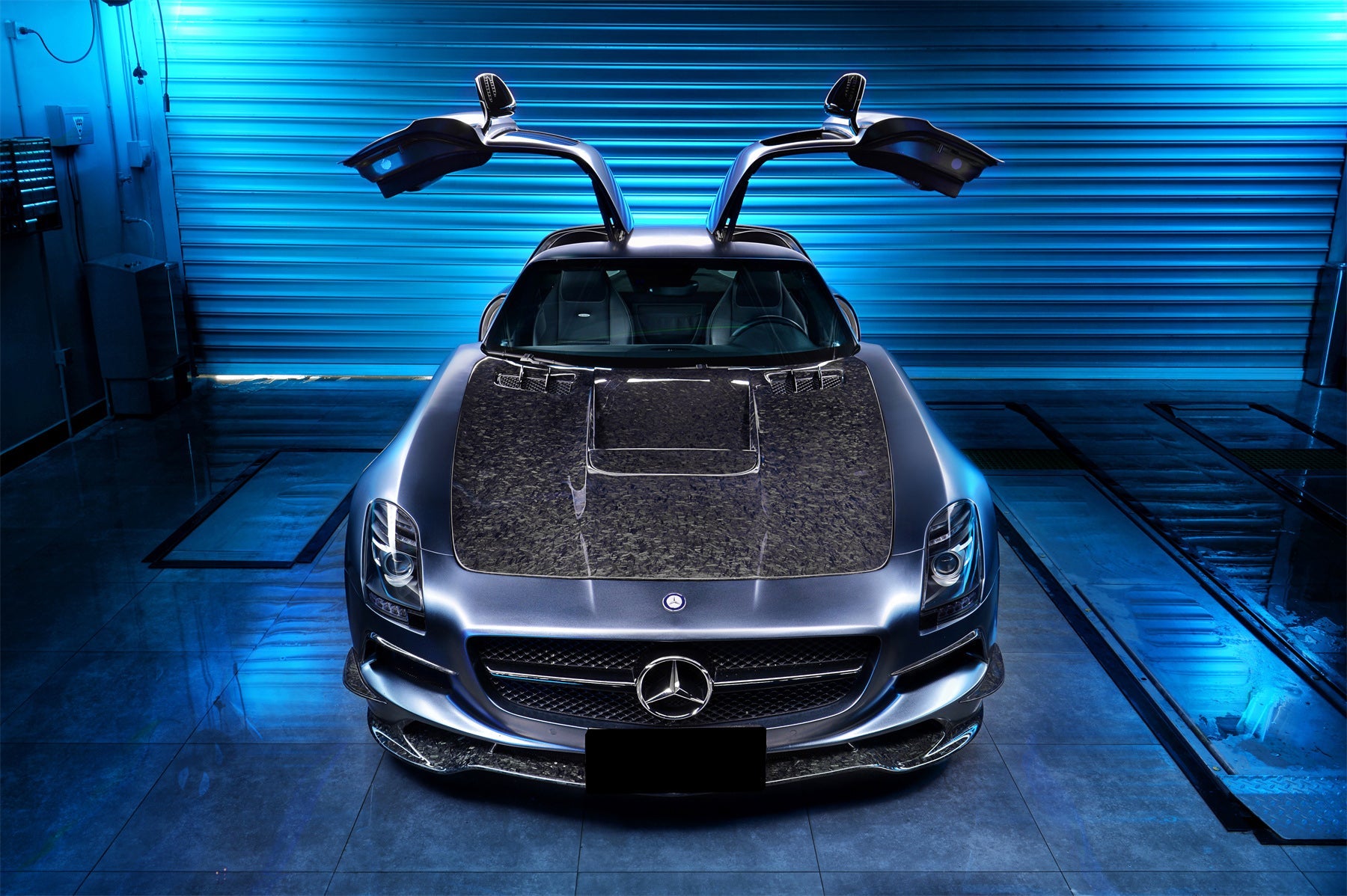 DarwinPRO Aerodynamics DarwinPRO 2010-2015 Mercedes Benz W197 SLS AMG BKSS Style Carbon Fiber Hood