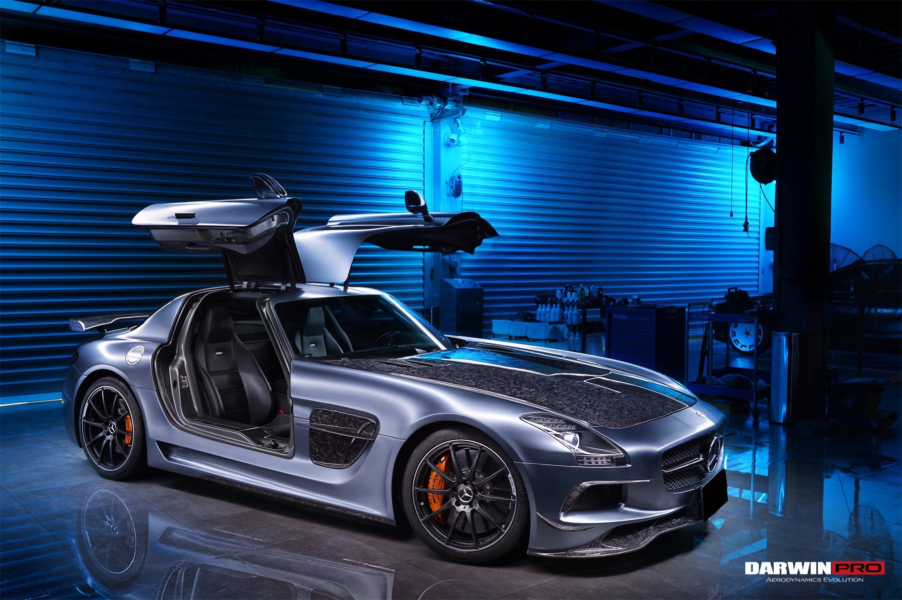 DarwinPRO Aerodynamics DarwinPRO 2010-2015 Mercedes Benz W197 SLS AMG BKSS Style Carbon Fiber Hood