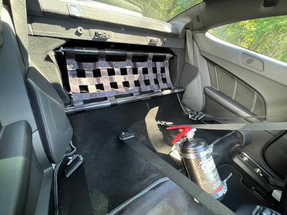 Rear seat delete fullkit V2 - Double strut bar, net and carpet for Mercedes Benz C63 AMG W204