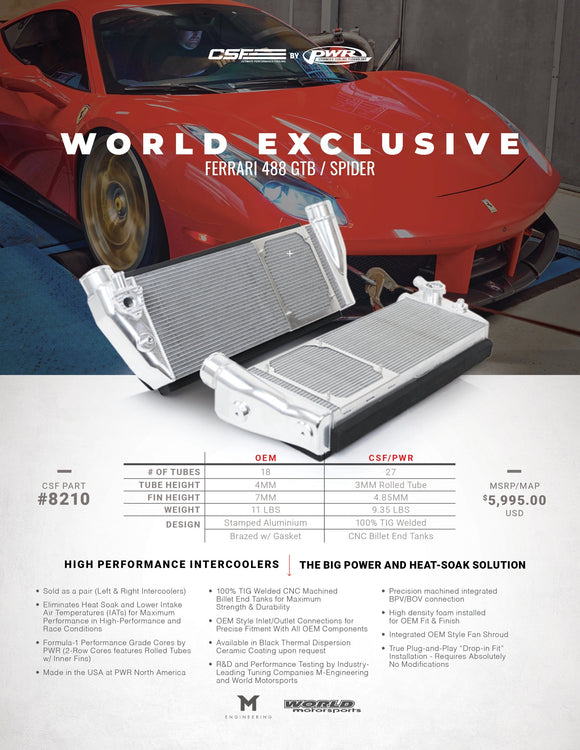 CSF Intercooler System for Ferrari 488 / Pista / F8