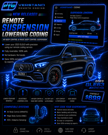 Mercedes-AMG GLE remote suspension lowering coding information