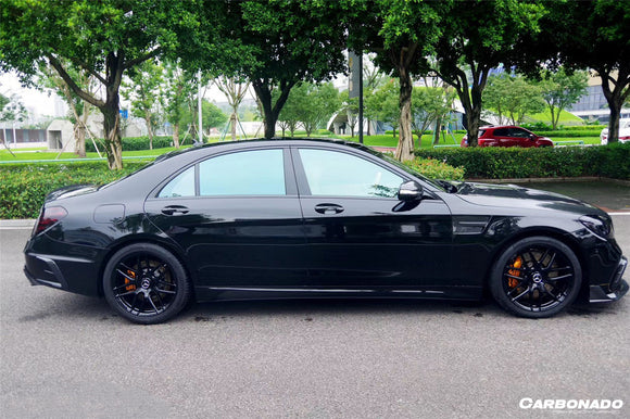 Carbonado 2017-2020 Mercedes Benz S63 W222 Sedan MSY Style Side Skirts