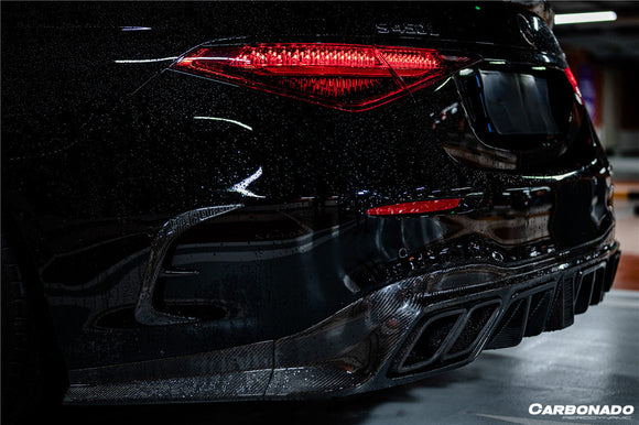 2021-UP Mercedes Benz S Class W223 4Matic Sedan MSY Style Rear Lip with LED Light And Exhaust tips