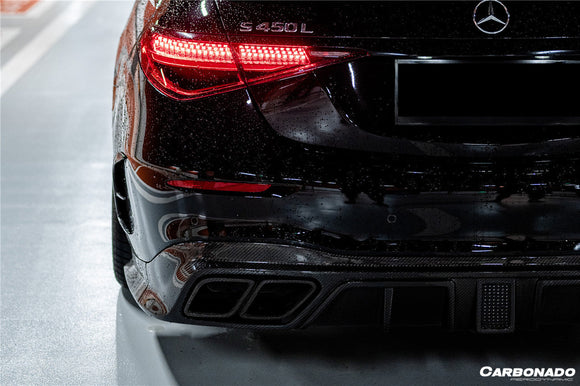 2021-UP Mercedes Benz S Class W223 4Matic Sedan MSY Style Rear Lip with LED Light And Exhaust tips