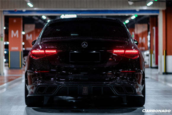2021-UP Mercedes Benz S Class W223 4Matic Sedan MSY Style Rear Lip with LED Light And Exhaust tips