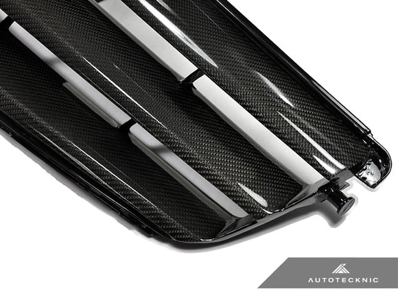 (Blemished) AutoTecknic Replacement Carbon Fiber Front Grille - Mercedes Benz W204 C-Class Sedan