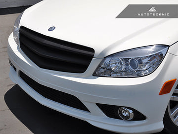 AutoTecknic Stealth Black Front Grille - Mercedes Benz W204 C-Class Sedan (2008-2013) - 0
