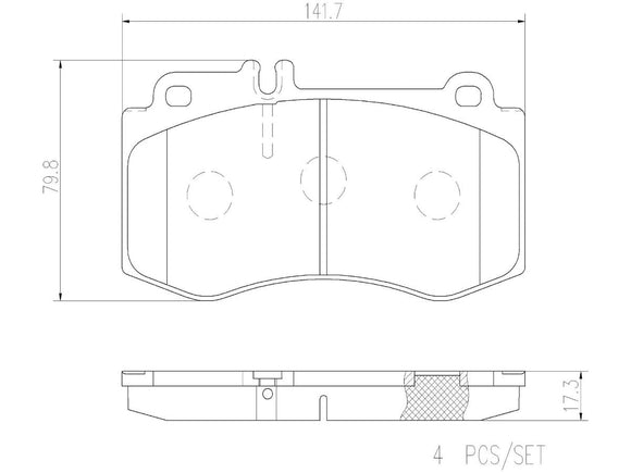 Brembo Front NAO Ceramic OE Equivalent Brake Pad - Mercedes-Benz E550 10-11