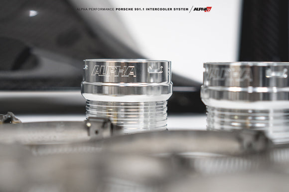 AMS Performance - ALPHA Porsche 991.1 Turbo / Turbo S Intercooler Kit With Carbon Fiber Shrouds