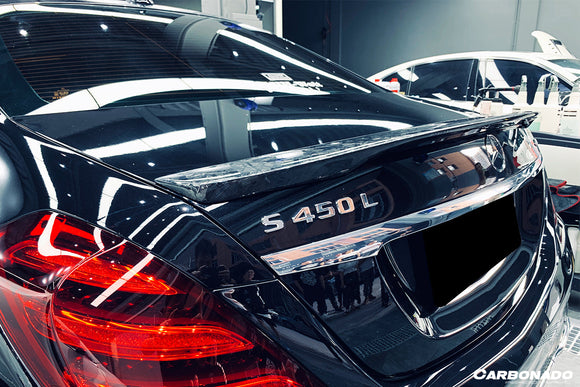 Carbonado 2014-2020 Mercedes Benz S Class W222 Sedan S63 S65 AMG RT Style Carbon Fiber Trunk Spoiler