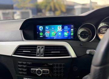 W204 C-Class in-dash Android widescreen installed