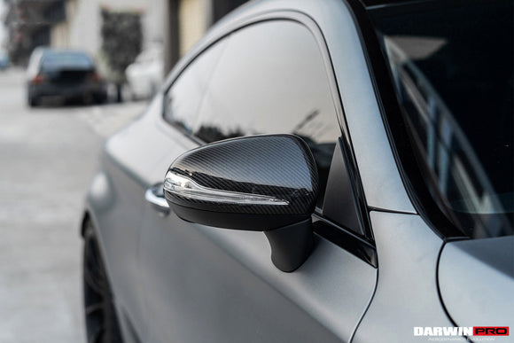 DarwinPRO Aerodynamics 2014-2021 Mercedes Benz C-Class W205/ S-Class W222 C217/ E-Class W213 2/4 Door Dry Carbon Fiber Mirror Housing Replacement