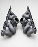 ModalWorks M177 3D-printed exhaust manifold pair with CNC turbo flanges