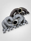 Top view of ModalWorks equal-length M177 runner layout versus the factory manifold