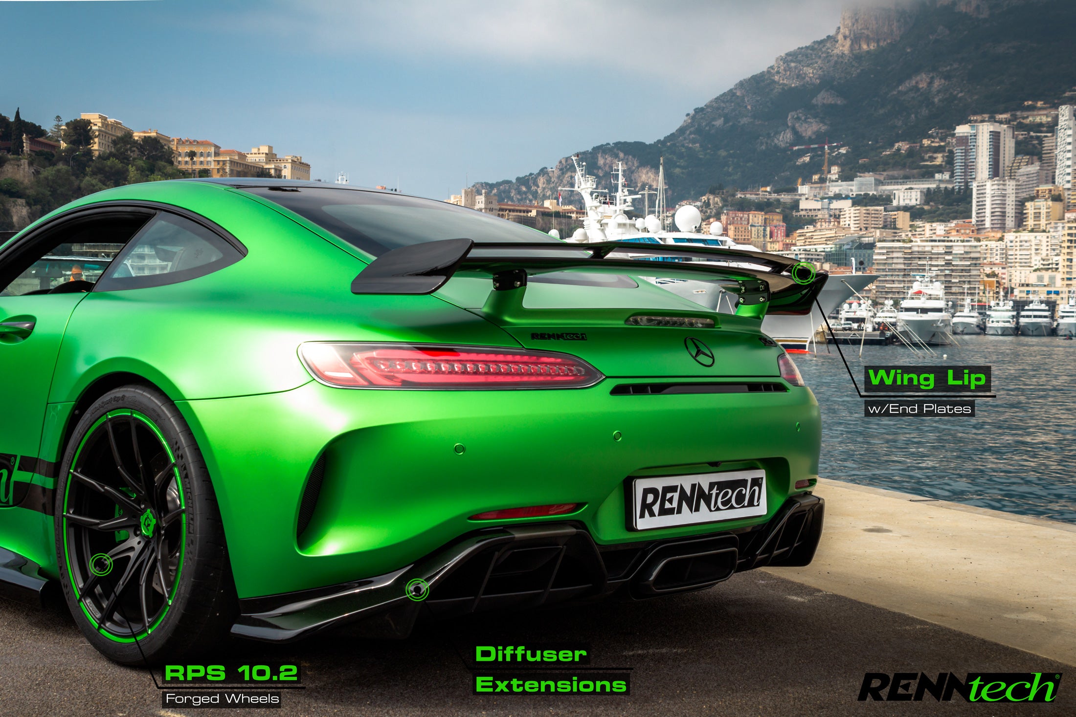 RENNtech | C190 | AMG GT R | Rear Diffuser Extensions | Carbon Fiber