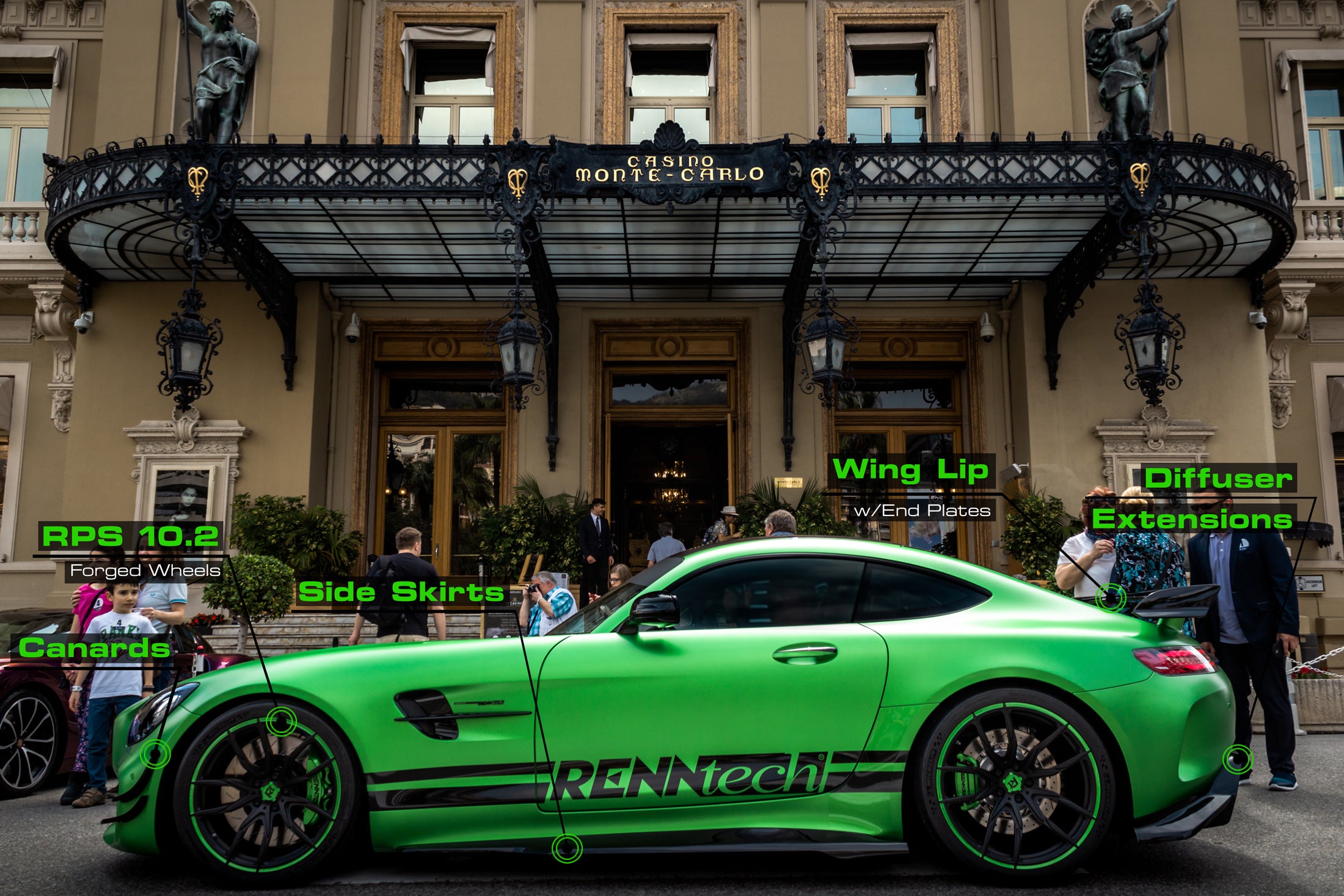 RENNtech | C190 | AMG GT R | Rear Diffuser Extensions | Carbon Fiber
