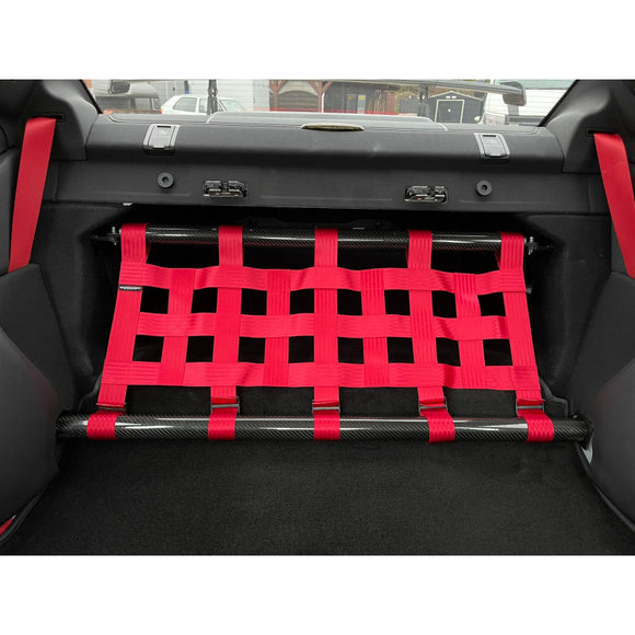 Rear seat delete fullkit V2 - Double strut bar, net and carpet for Mercedes Benz C63 AMG W204