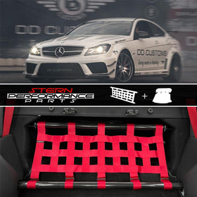 Rear seat delete fullkit V2 - Double strut bar, net and carpet for Mercedes Benz C63 AMG W204 - 0