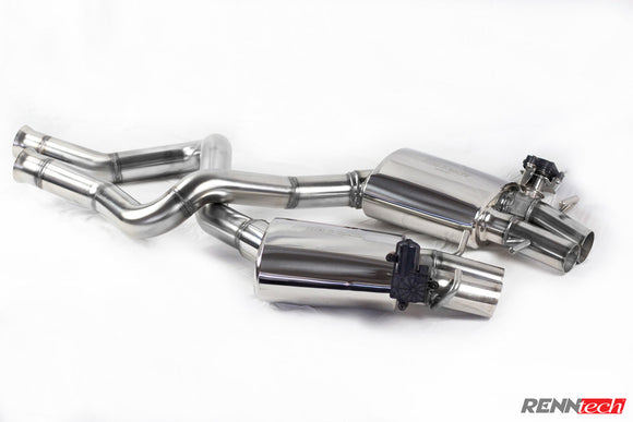 RENNtech W205 C63 C63 S sedan stainless steel sport mufflers with electronic valves - view 2