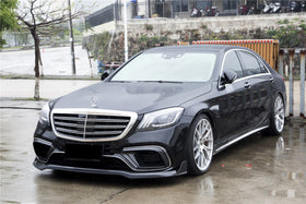 Carbonado 2017-2020 Mercedes Benz S63 W222 Sedan BRS Style Front Lip - 0