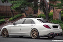 Carbonado 2017-2020 Mercedes Benz S63 W222 Sedan BRS Style Rear Diffuser w/ LED Light and Exhaust Tips-3