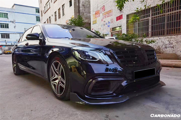 Carbonado 2017-2020 Mercedes Benz S63 W222 Sedan BRS Style Front Lip