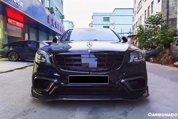 Carbonado 2017-2020 Mercedes Benz S63 W222 Sedan BRS Style Front Lip