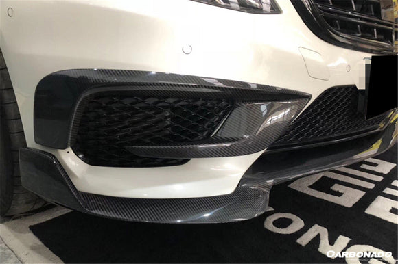 Carbonado 2014-2017 Mercedes Benz W222.1 S63 AMG BRS Style Carbon Fiber Front Bumper Air Vents