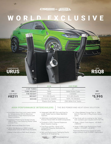 CSF Lamborghini Urus & Audi RSQ8 High-Performance Intercooler System - 0