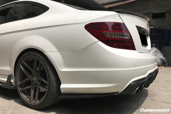 2012-2014 Mercedes Benz W204 C63 AMG RZS Style Carbon Fiber Rear Bumper Caps