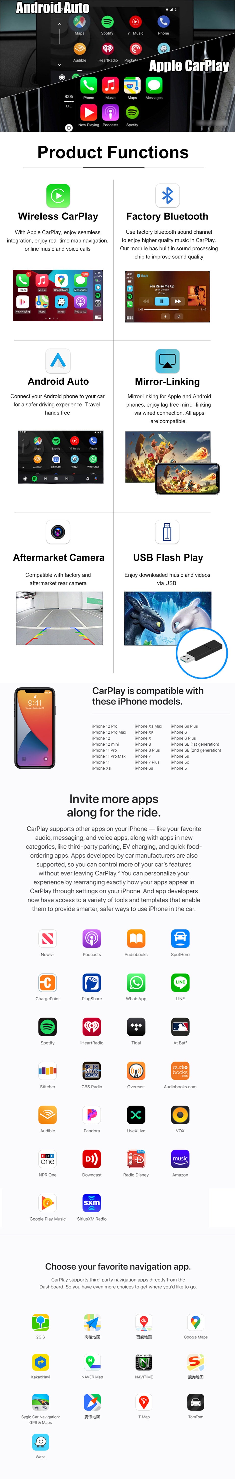 Wireless Apple CarPlay Modules ( Multiple Models )