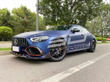 SD Carbon B Style Pre-preg Carbon Fiber Side Skirts Overlay for Mercedes Benz AMG GT50 GT53 4 Door X290 2019-ON - 0