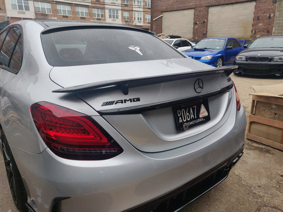 Aero Republic 2015-2021 Carbon Fiber Rear Spoiler RT Style for Mercedes Benz W205 C300 C43 C63 C63s AMG Coupe 2 Door Sedan 4 Door