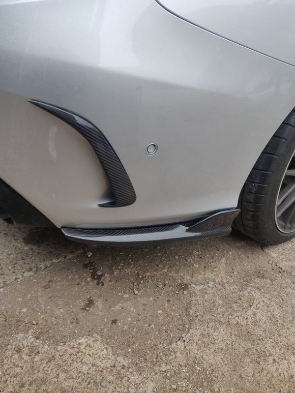 Aero Republic Carbon Fiber Rear Bumper Canards for Mercedes Benz 2015-ON W205 C300 C43 C63 C63S AMG Sedan 4 Door