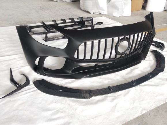 Aero Republic PD Style Carbon Fiber Front Bumper & Lip & Canards for Mercedes Benz C190 AMG GT GTS Pre-facelift 2015-2017